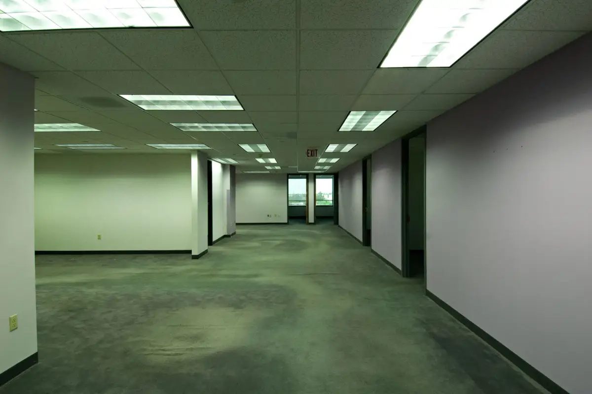 Empty commercial office space ready for drywall finishing