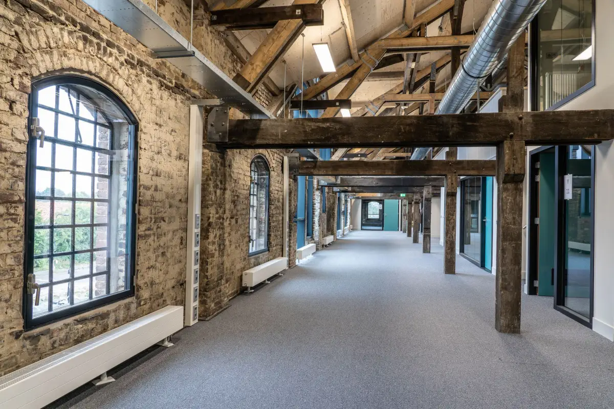 Commercial office hallway interior